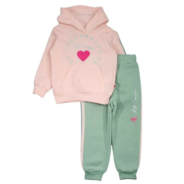 Picture of LC12195- LEE COOPER GIRLS HOODY THERMAL FLEECY TRACKSUIT